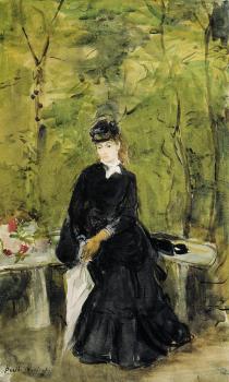 Berthe Morisot : Young Lady Seated on a Bench